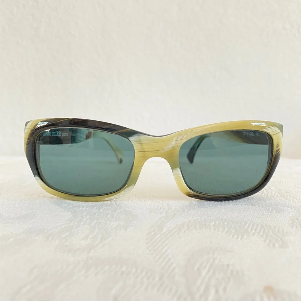 Alain Mikli black beige acetate tinted lenses sunglasses